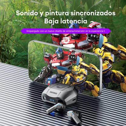 Audífonos Transformers Decepticons TF-T06 Grey 🎧 | Bluetooth 5.3 | Modo Dual | Sonido HIFI | Cancelación de Ruido | Conexión Estable