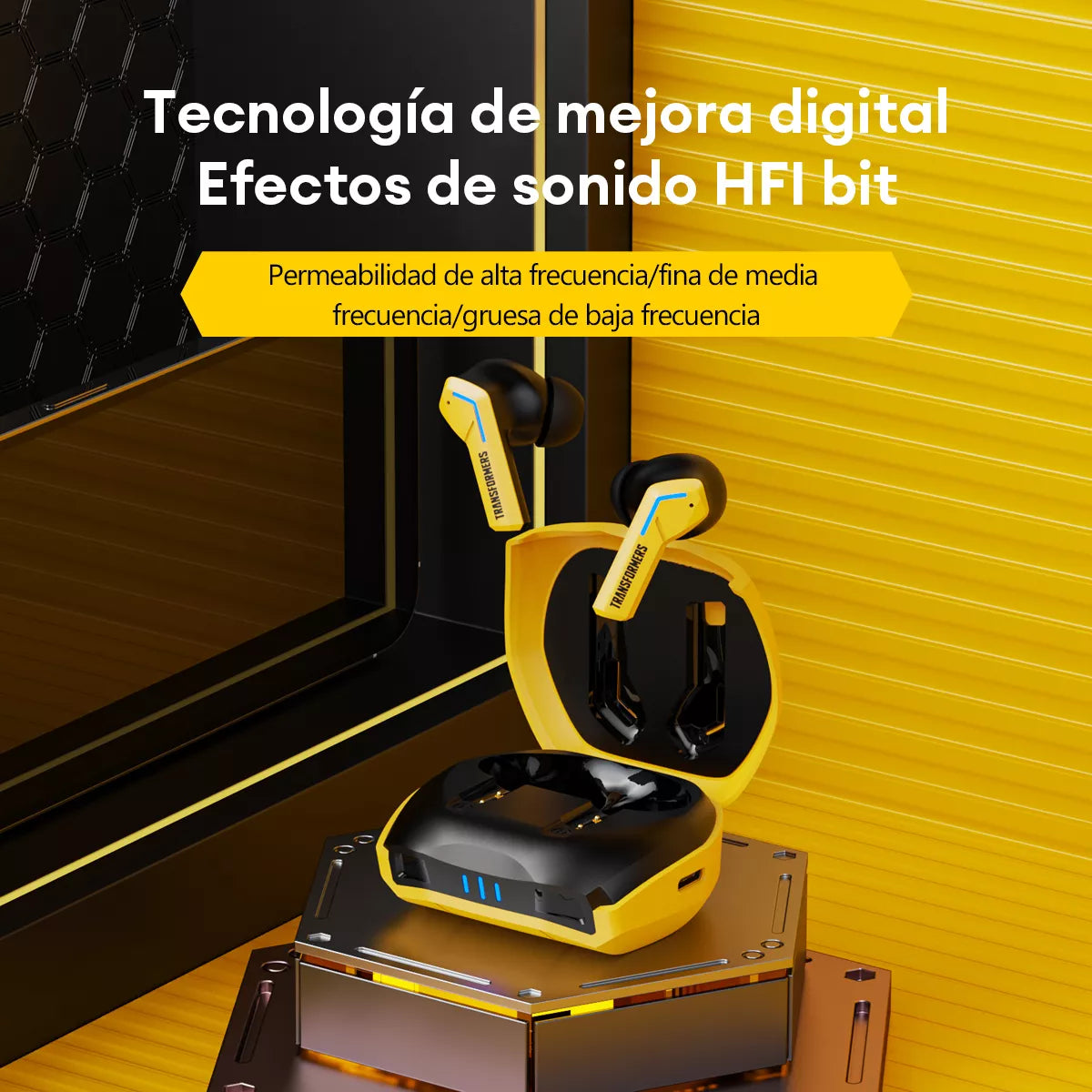 Audífonos Transformers  Autobots TF-T06 Yellow 🎧 | Bluetooth 5.3 | Modo Dual | Sonido HIFI | Cancelación de Ruido | Conexión Estable